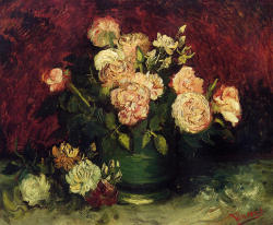 vincentvangogh-art: Bowl with Peonies and Roses, 1886 Vincent van Gogh Buy Artwork by Vincent van Gogh 