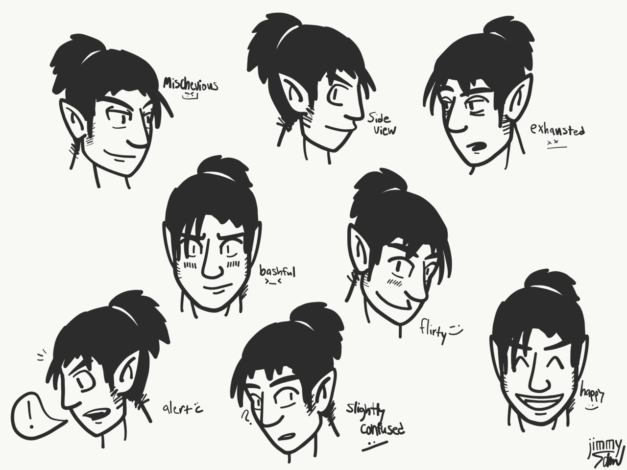 Norman and Cal — Cal Face Studies....