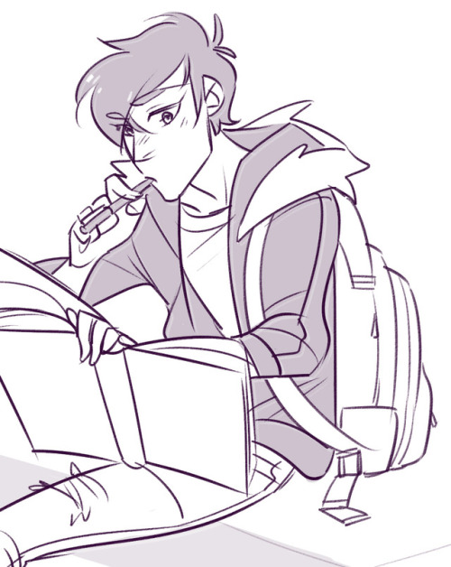 ftlosd: young!Shiro studying Astrophysics on his own time before being picked up from school.