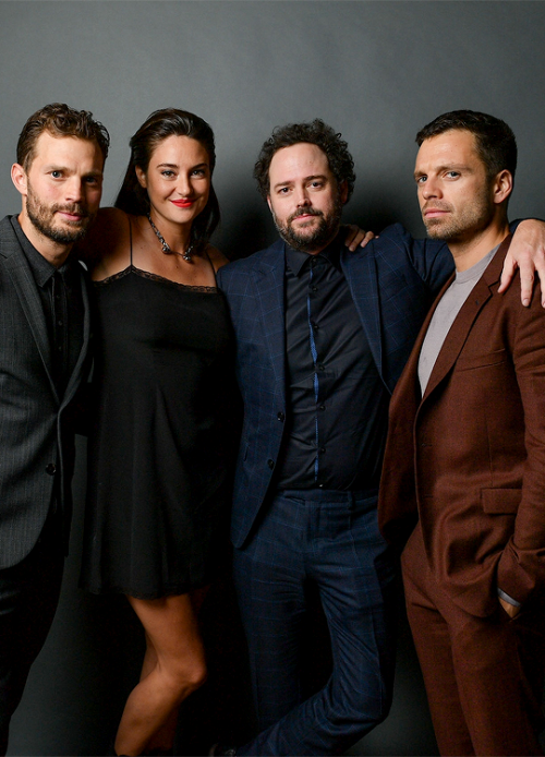 sebastiansource:Jamie Dornan, Shailene Woodley, Drake Doremus, and Sebastian Stan attend Hugo Boss x