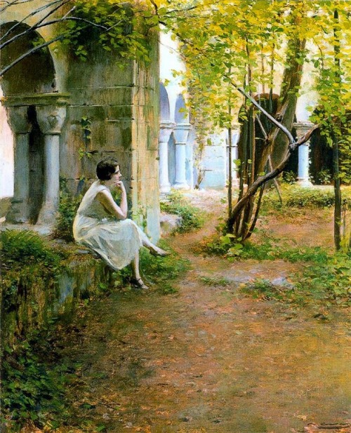 useless-catalanfacts:Júlia Peraire al claustre del monestir / Júlia Peraire in the abbey’s cloister 