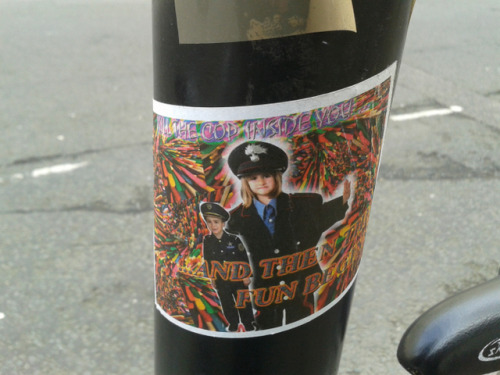 Anti-Cop stickers seen around London