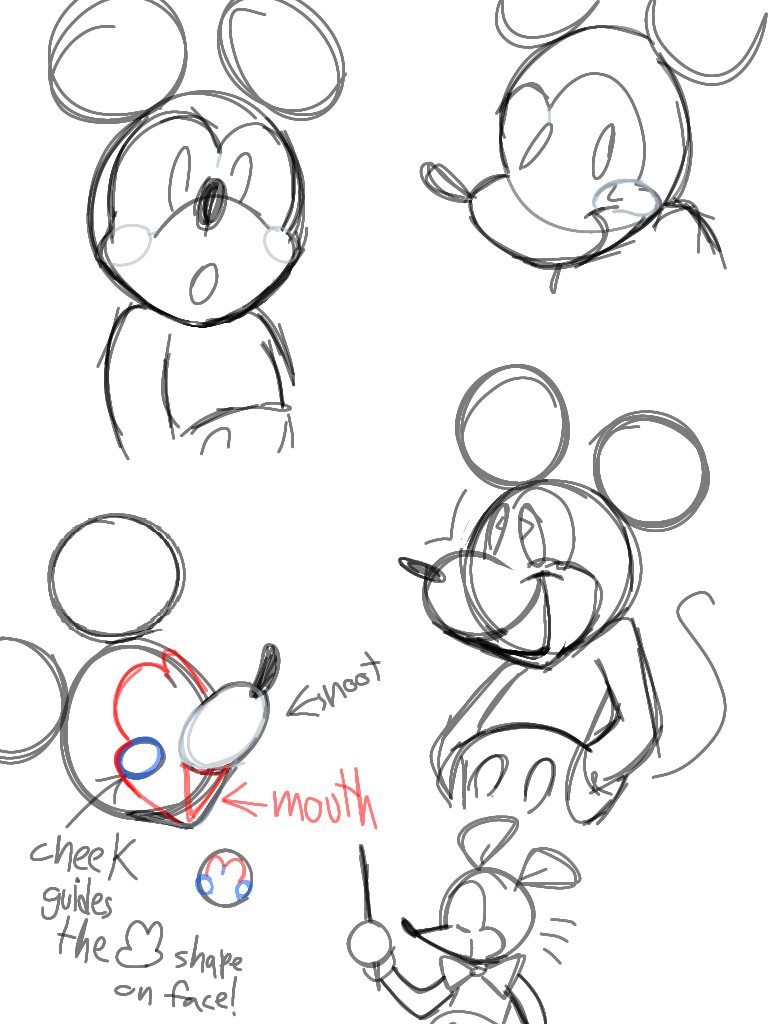 How to draw mickey mouse - B+C Guides