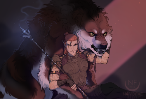 My warden, Malzaka ft. his big, mean looking werewolf partner Melaril (owned by Sak) A dynamic duo y