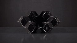prostheticknowledge:  Different Ways To Infinity: Modular Design sculpture by felixluque is made up of ten dodecahedrons which can be arranged together in a variety of ways - video embedded below:   The system is composed of 10 rhombic dodecahedrons,
