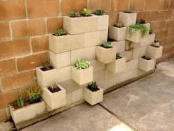 rhamphotheca:  DIY: simple vertical wall planter made from cinder blocks (via: Green Renaissance) 