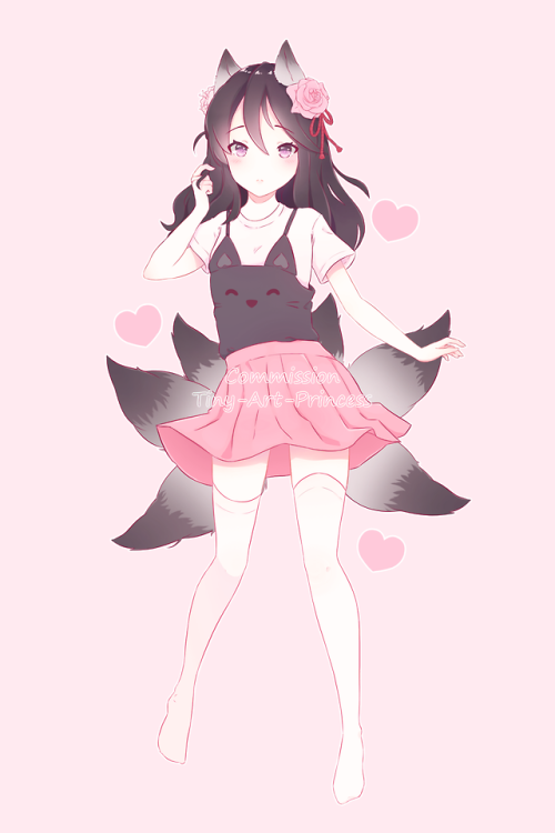 tiny-art-princess:  Cute commissions I made for kitsu_suraku @ furaffinity.net of their adorable OC! I will post a lot more original art as soon as all my commissions are finished ^~^