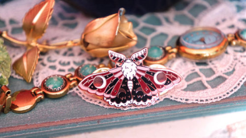 Enamel Moth Pin //VelvetMoonMoth