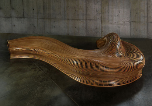  Curved Benches Created With Steam-bending Hardwood by Furniture Designer Matthias Pliessnigvia this