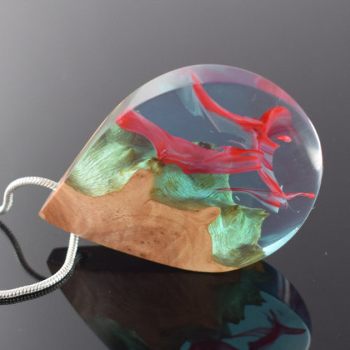 lesstalkmoreillustration:  Handmade Wood & Resin Necklaces By Artfulresin On Etsy   *More Things & Stuff    