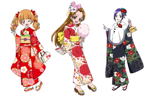 mahou-furbies:Kimono in Precure Tsunagaru Puzzlun.