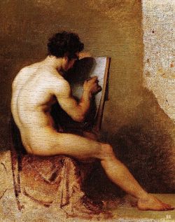 Male nude intent on drawing. 1805-10. Filippo