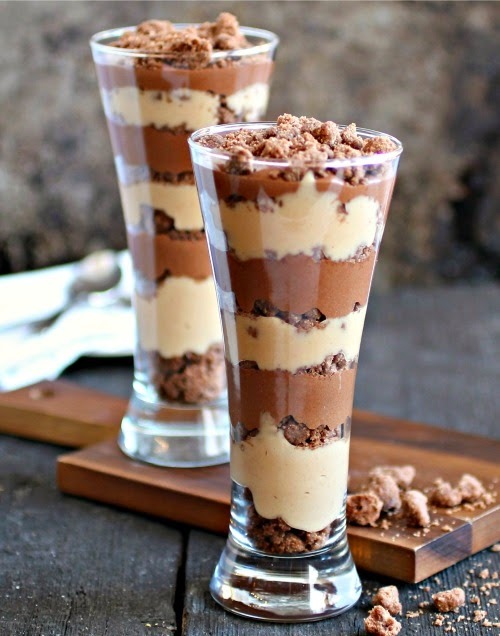 miscellaneousdesserts:  Chocolate and Peanut Butter Crumb Parfaits (recipe) 