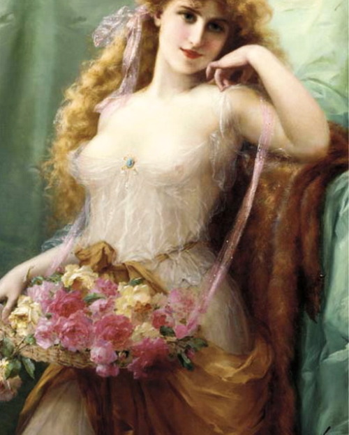 the-garden-of-delights: “Sweet as Roses” (1905) (detail) by Emile Vernon (1872-1919).