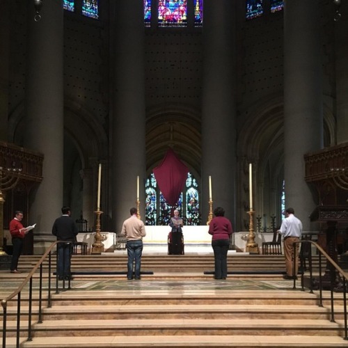 The candidates, including our own Mark Schultz, rehearsing for their #ordination tomorrow at 10:30 a