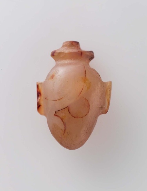 Tiny Ancient Egyptian “heart” amulets1. Gold foil heart amulet, 26th Dynasty, 688-525 BCE, found in 