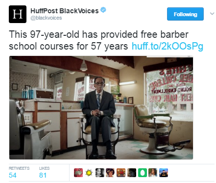 black-to-the-bones:    The Mississippi-born 97-year-old has been cutting hair since