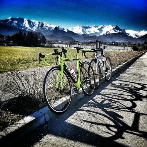 bikes-bridges-beer: #bdc #baaw #alps #mountains #bluesky #cipollinibikes #cipollinirb800 #cipollini 