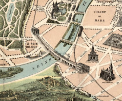 modernizor:  Old Map of Paris Monumentale, France 1878  via oldmapsandposters.storenvy.com 