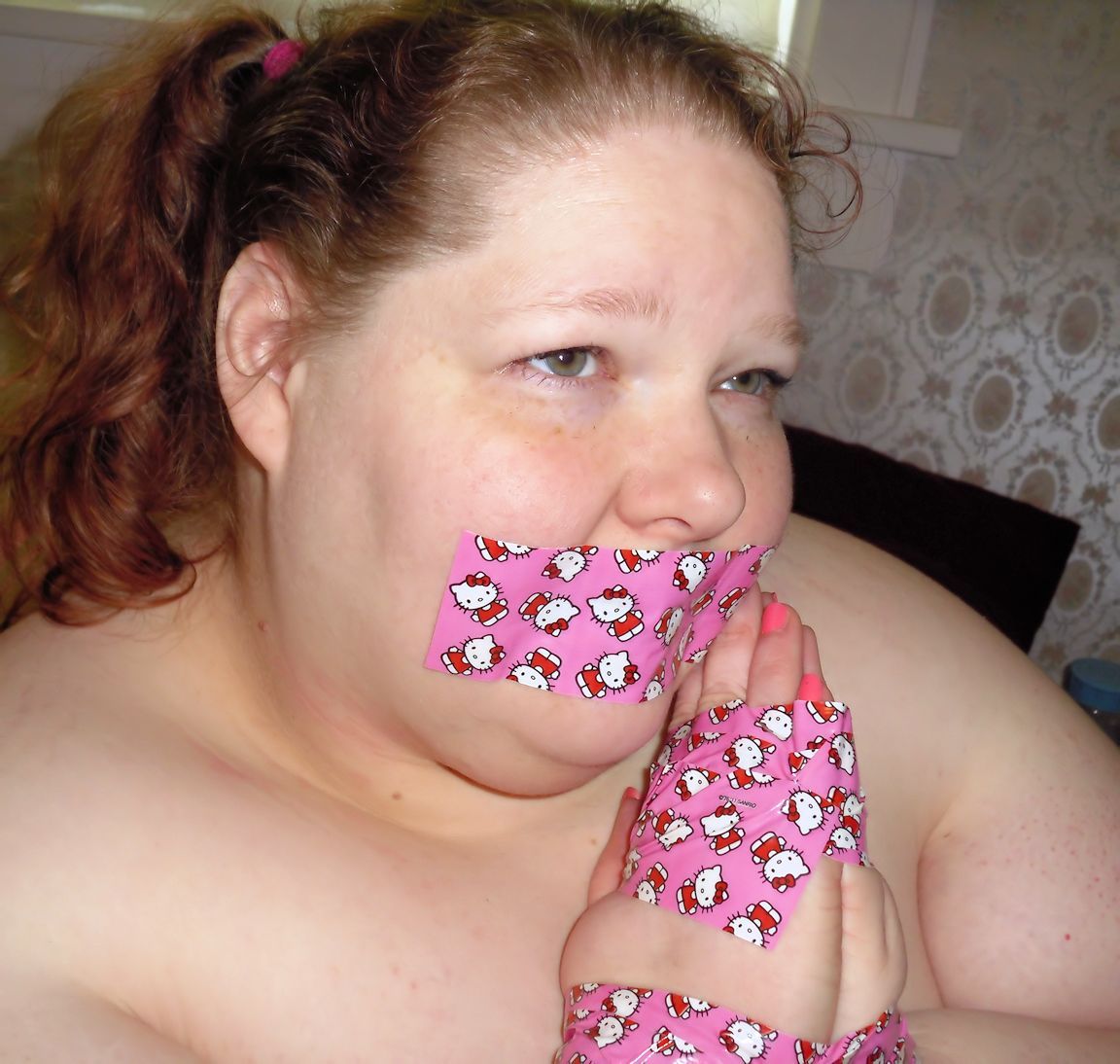 kinkylittlefatgirl:  Duct tape is so much fun. And Hello Kitty duct tape is simply
