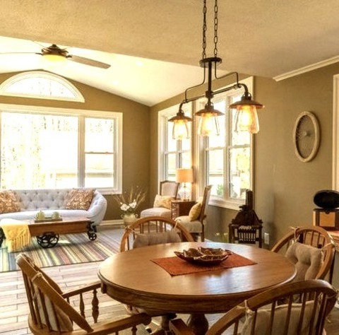 Compact In DC MetroInspiration For A Tiny Traditional Sunroom Renovation With A Brown Floor And Dark