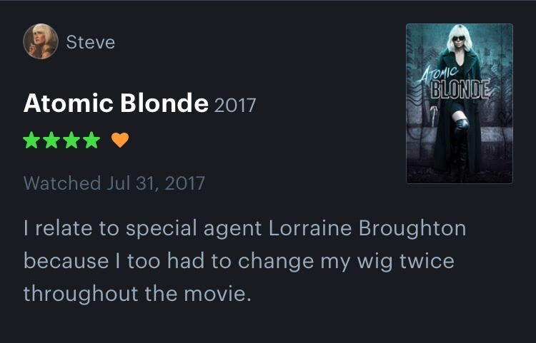 chrisandfem:some of my favorite reviews of Atomic Blonde (2017) part 2 (part 1)