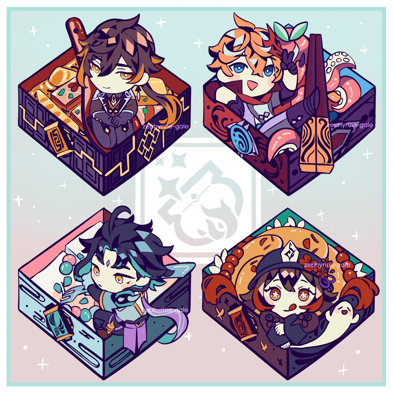 lunchbox pins pre-orders will open tomorrow May 1st 10AM (CDT) !
i’ll also have some prints up for pre-order ♡   
link below ! rbs are appreciated   ♡ #genshin impact#zhongli#childe#xiao#hu tao#my art#merch #pin time pin time  #i also wanna make some more stickers  #there;ll be a freebie sticker with any pin orders !!  #i spent so long trying to get everything right ajdfkjgh