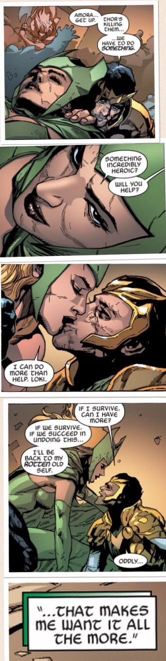 Amora And Loki In The Comic Issue Where They Become Good And All Heroes Become Villains. However, Loki