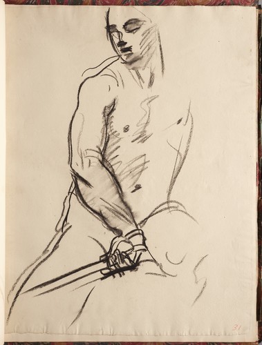 artist-sargent:Study for Seated Angel at