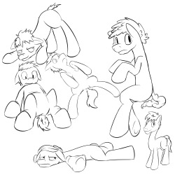 Sketches of ponies done during the stream,