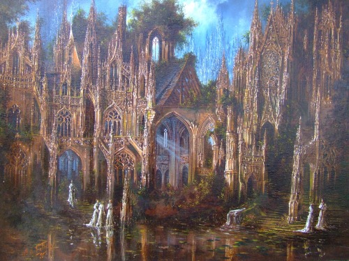 Abbaye de Thélème.Art by Lionel le Falher.(1957-2008).