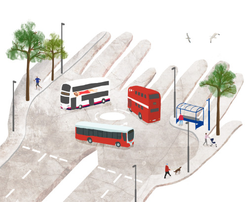 ‘Taking Back Our Buses’ - An illustration I did for the 7th edition of the Bristol Cable