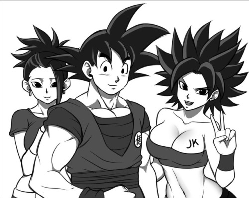 jadenkaiba: Sketch Time with Kale Goku and Caulifla (posing like the japanese VA did). The Pose Reference: https://twitter.com/Herms98/status/940722541412343808  <3