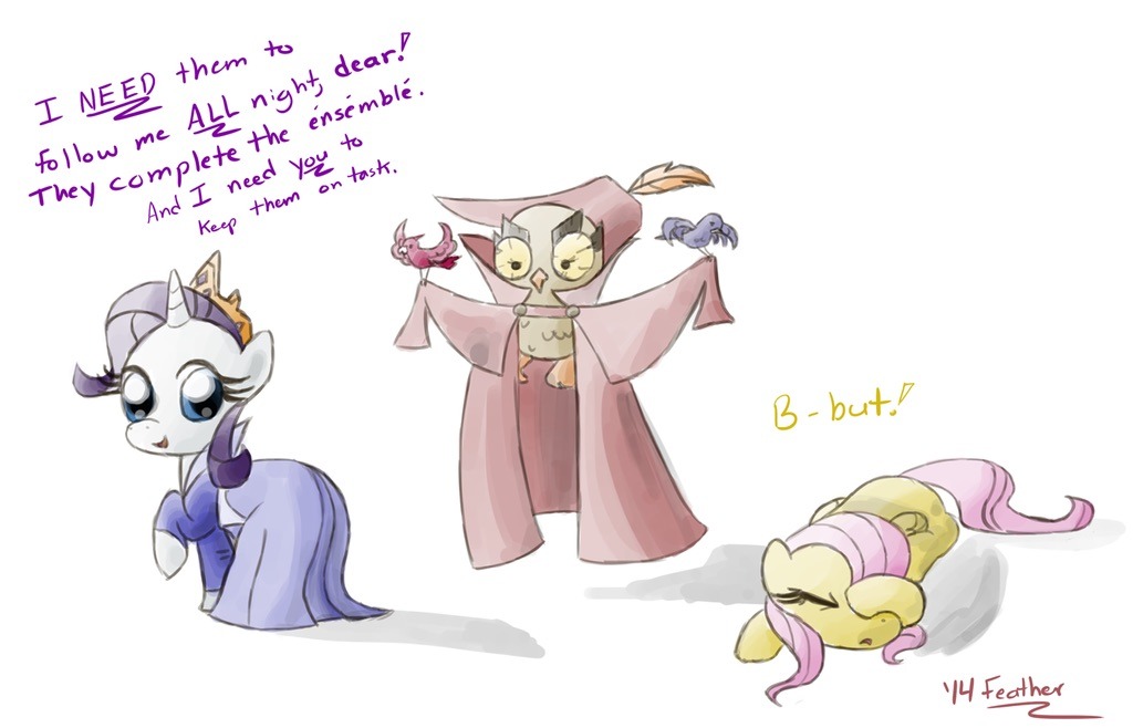 featherdraws:  Filly Rarity as Aurora from Disney’s Sleeping Beauty, alongside