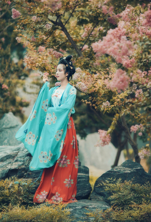 Chinese hanfu、Tang dynasty fashion、ruqun by 风从南麓来 photographer: 东边糖糖云