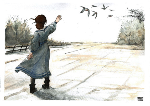 A Traveller WanderingAlice “Allie” Cook watches a retreating flock of passenger pigeons (Ectopistes 