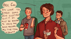 sketchydean:  Sam and Dean taking care of