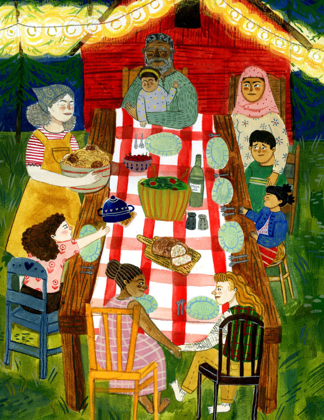 Excited to share this recent piece for @taprootmag accompanying a lovely article about the importance of community meals. ❤️