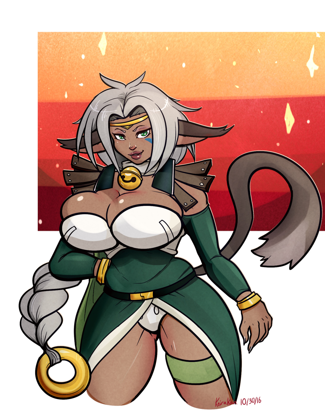 keirakain:  Commission for Mitatell of their character Maru dressed as Aisha Clan