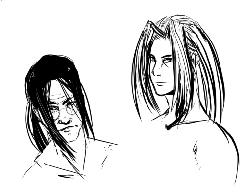 DOODLIN&rsquo; when I should be doing this comic.My 2 favorite FF7 characters. Sephiroth (#1) and Ho