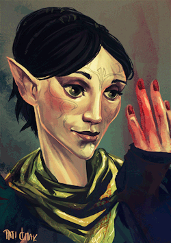 paticmak:     “I haven’t exactly had many friends. Not even among my own clan. This is… tricky.”  Maybe it was all that blood magic Merrill?