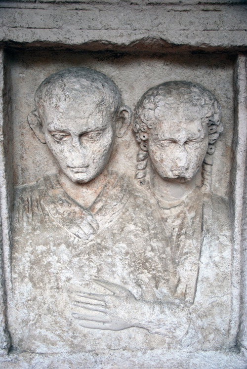 Funerary  stele of Virdomarus and his sister. From Solin, Dalmatia. I century AD. Marble. Museo Lapi