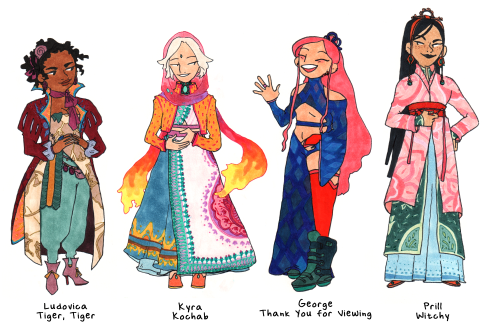 pepurika: crabbng:and to celebrate webcomic day, i drew outfits for a bunch of characters from comic