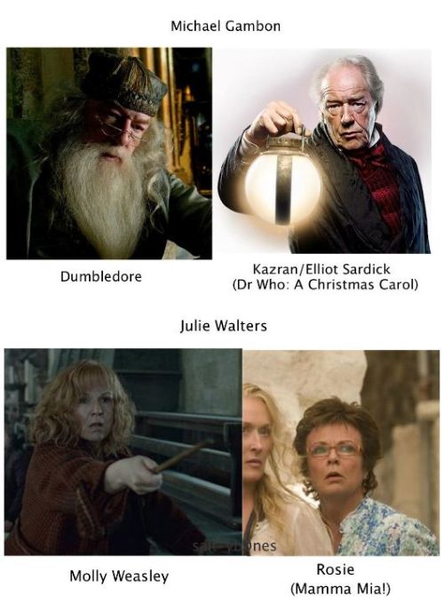 raindropstumble:  peanutsareforpussies:  scoffsyrup-deactivated20150608: Harry Potter cast members staring in other movie/tv roles  seriouslyfor John Cleese you put down the pink panther 2why    French Taunter (Monty Python and the Holy Grail) 