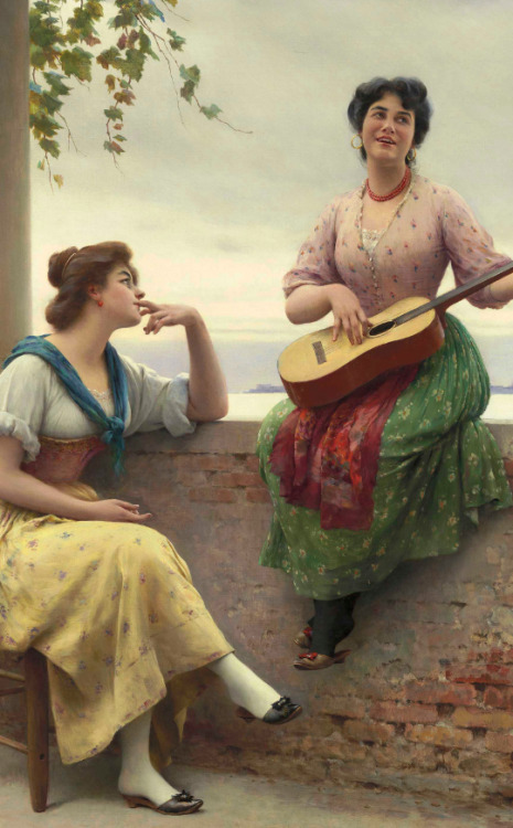 fordarkmornings: Details from Veneziano melodia, 1910. Eugene de Blaas (Italian, 1843–1932)Oil