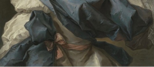 therepublicofletters:Details of paintings of women in blue by Jean-Marc Nattier (½)