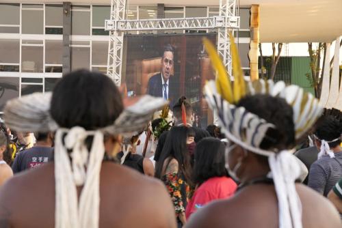 allthebrazilianpolitics:Brazil’s Indigenous march to pressure court on land rulingThousands of