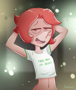 Red Pearl celebrating St. Patrick’s Day! Thanks to @ps4rocks123 for commissioning this piece :DHead over to my twitter for the shirtless version! 