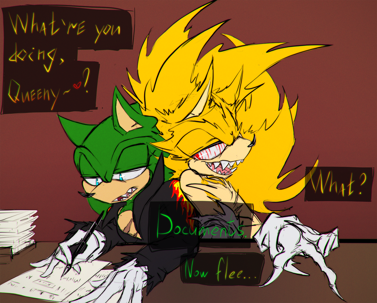 What If Fleetway Super Sonic and Scourge the hedgehog (archie) No Zone  jail meets (an AU fanart) : r/SonicTheHedgehog