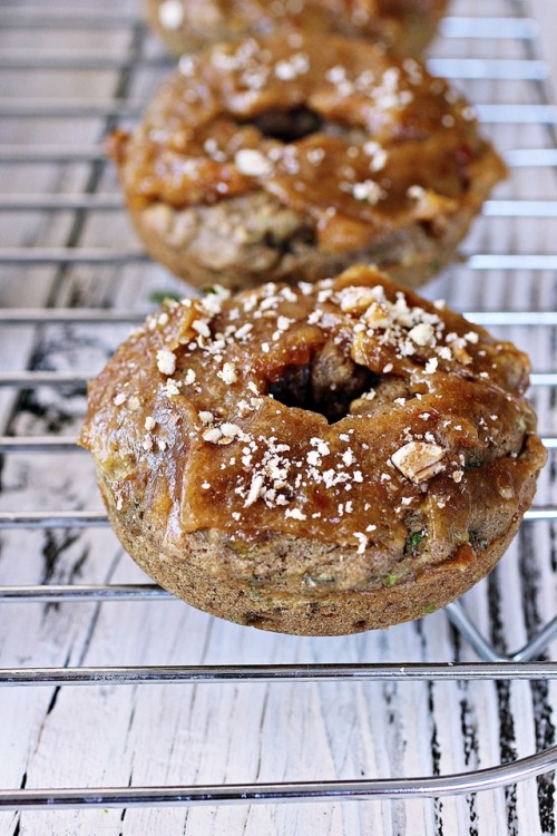 MAPLE SWEETENED ZUCCHINI DOUGHNUTS WITH DATE FROSTING